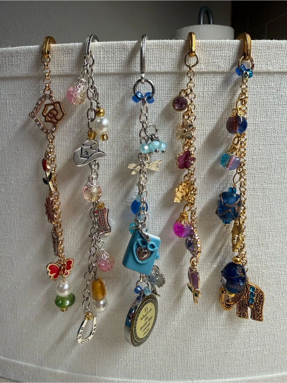 Handcrafted Bookmark with Charms
